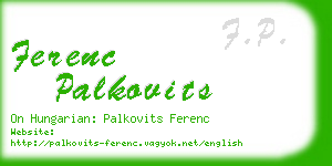 ferenc palkovits business card